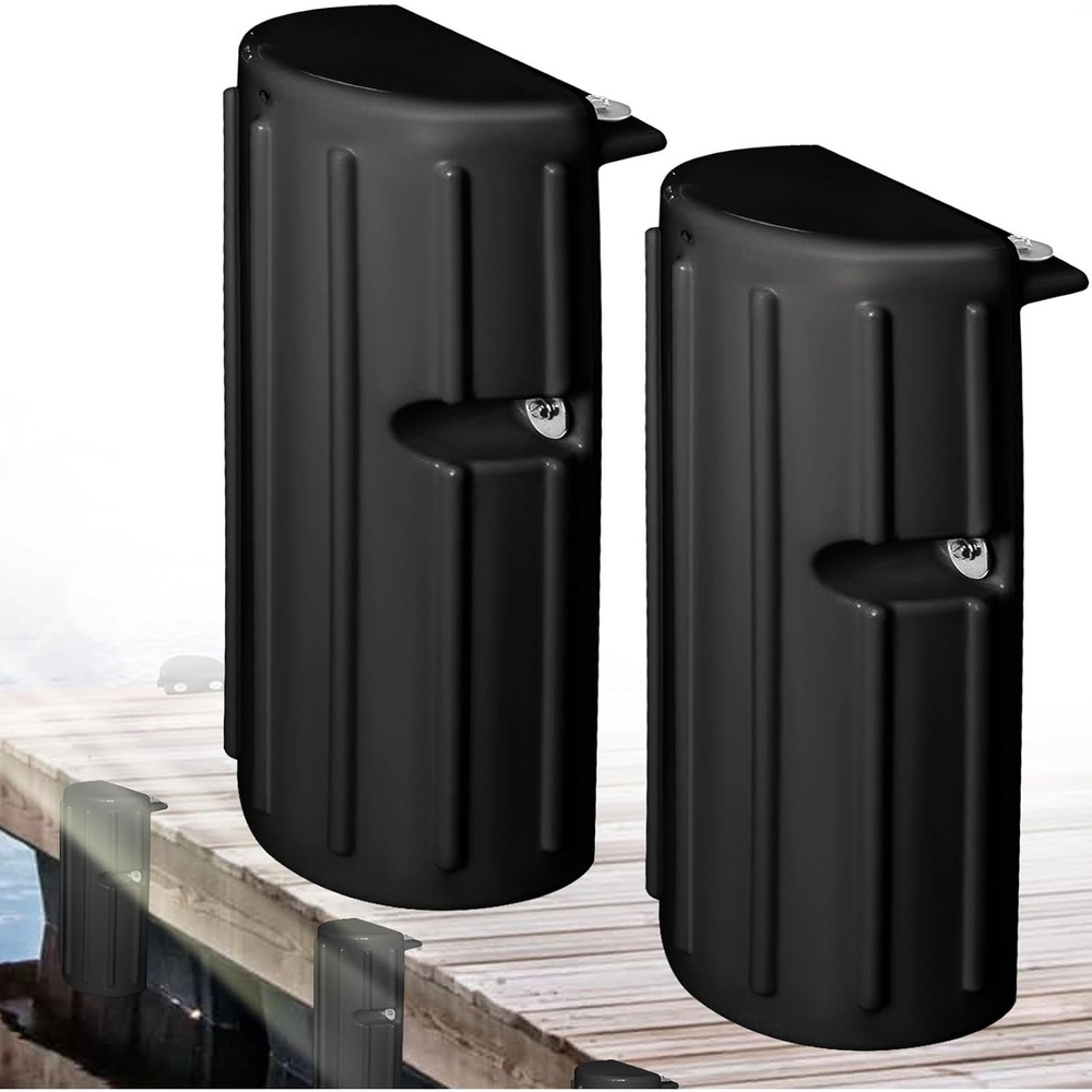 JYINCPED Boat Dock Bumper Fenders 2 Pack Black Marine Fender Guard CDF010